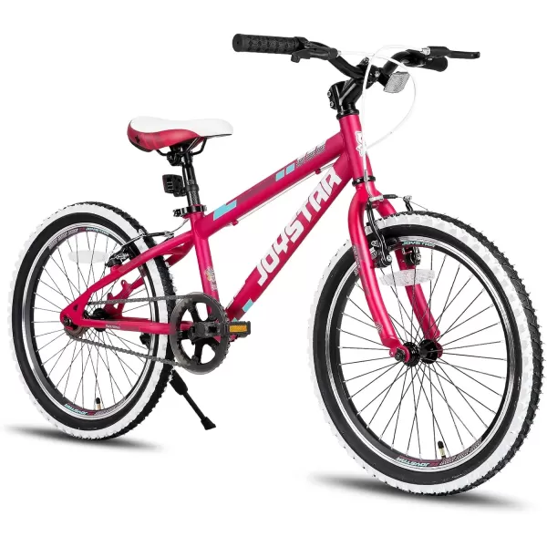 imageJOYSTAR Lubbock 20 24 Inch Kids Bike for Boys ampamp Girls Ages 712 Years Hardtail Mountain Bike for Kids with 1Speed7Speed Drivetrain White Wall Knobby Tires Kids BicycleRed