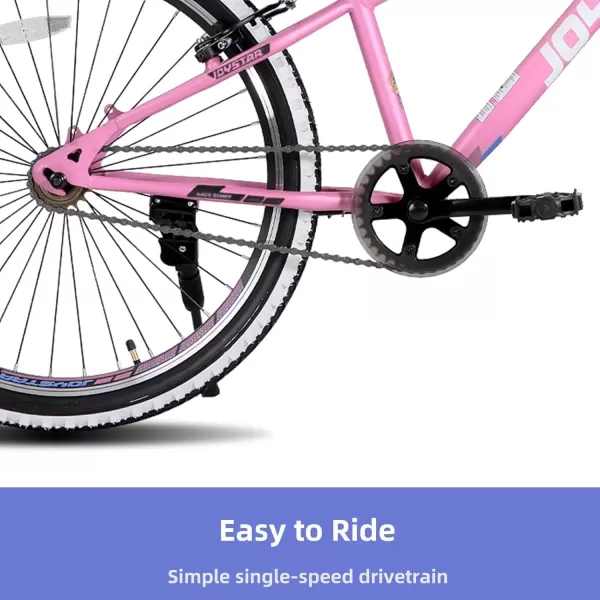 imageJOYSTAR Lubbock 20 24 Inch Kids Bike for Boys ampamp Girls Ages 712 Years Hardtail Mountain Bike for Kids with 1Speed7Speed Drivetrain White Wall Knobby Tires Kids BicyclePink