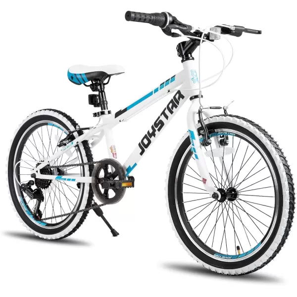 imageJOYSTAR Lubbock 20 24 Inch Kids Bike for Boys ampamp Girls Ages 712 Years Hardtail Mountain Bike for Kids with 1Speed7Speed Drivetrain White Wall Knobby Tires Kids BicycleWhite