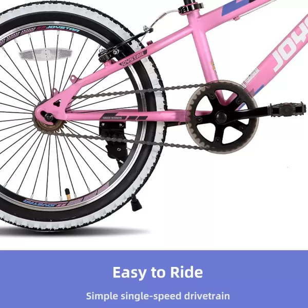 imageJOYSTAR Lubbock 20 24 Inch Kids Bike for Boys ampamp Girls Ages 712 Years Hardtail Mountain Bike for Kids with 1Speed7Speed Drivetrain White Wall Knobby Tires Kids BicyclePink