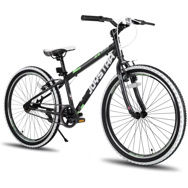 imageJOYSTAR Lubbock 20 24 Inch Kids Bike for Boys ampamp Girls Ages 712 Years Hardtail Mountain Bike for Kids with 1Speed7Speed Drivetrain White Wall Knobby Tires Kids BicycleBlack
