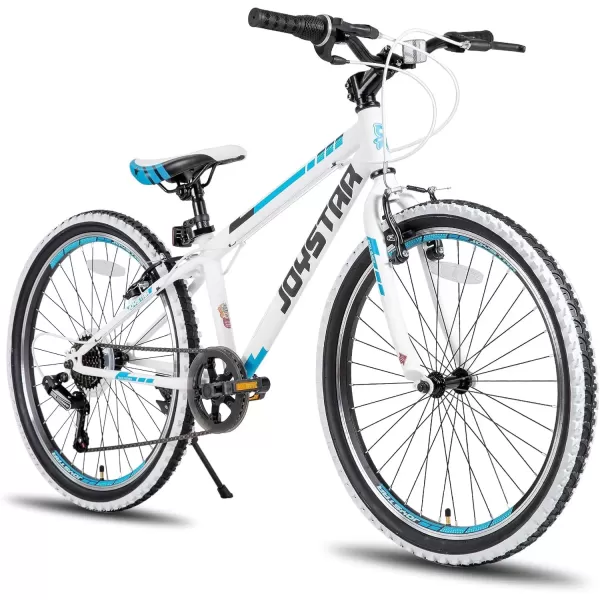 imageJOYSTAR Lubbock 20 24 Inch Kids Bike for Boys ampamp Girls Ages 712 Years Hardtail Mountain Bike for Kids with 1Speed7Speed Drivetrain White Wall Knobby Tires Kids BicycleWhite