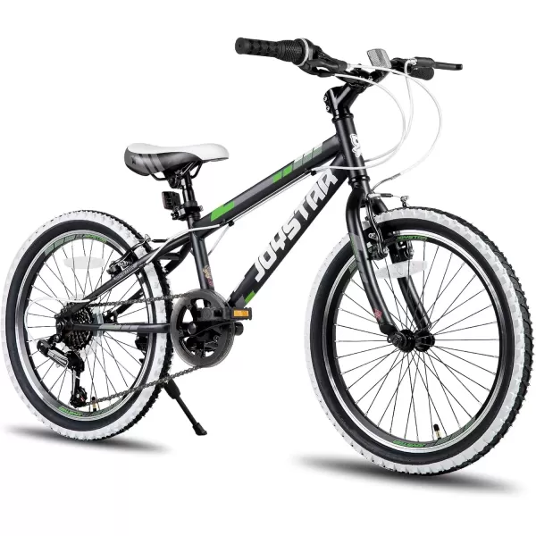 imageJOYSTAR Lubbock 20 24 Inch Kids Bike for Boys ampamp Girls Ages 712 Years Hardtail Mountain Bike for Kids with 1Speed7Speed Drivetrain White Wall Knobby Tires Kids BicycleBlack