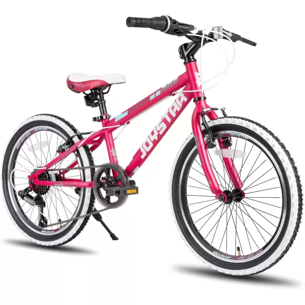 imageJOYSTAR Lubbock 20 24 Inch Kids Bike for Boys ampamp Girls Ages 712 Years Hardtail Mountain Bike for Kids with 1Speed7Speed Drivetrain White Wall Knobby Tires Kids BicycleRed
