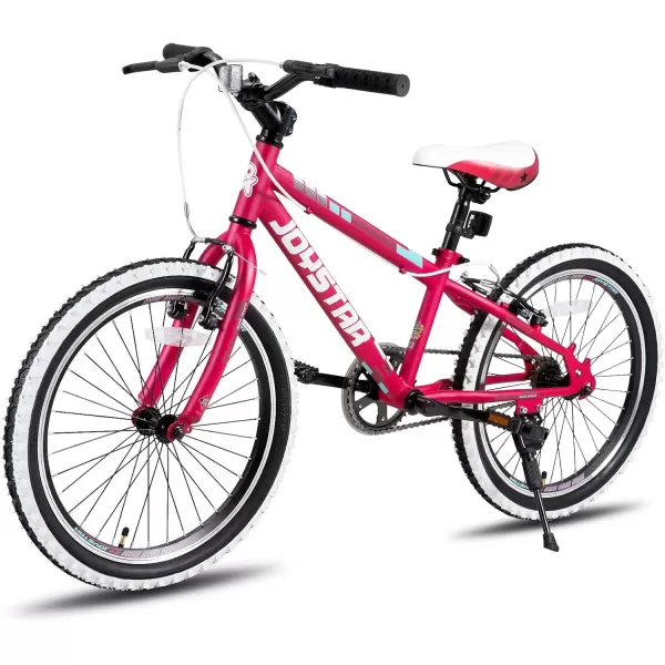 imageJOYSTAR Lubbock 20 24 Inch Kids Bike for Boys ampamp Girls Ages 712 Years Hardtail Mountain Bike for Kids with 1Speed7Speed Drivetrain White Wall Knobby Tires Kids BicycleRed