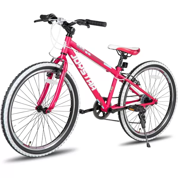 imageJOYSTAR Lubbock 20 24 Inch Kids Bike for Boys ampamp Girls Ages 712 Years Hardtail Mountain Bike for Kids with 1Speed7Speed Drivetrain White Wall Knobby Tires Kids BicycleRed