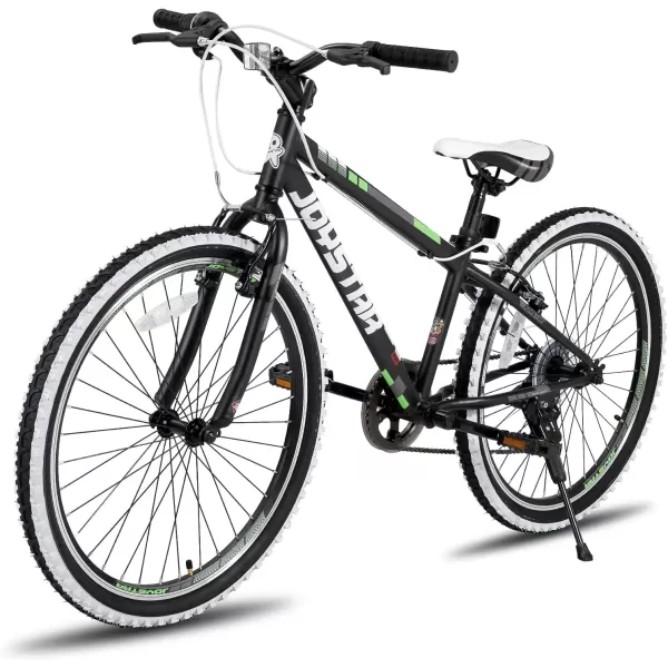 imageJOYSTAR Lubbock 20 24 Inch Kids Bike for Boys ampamp Girls Ages 712 Years Hardtail Mountain Bike for Kids with 1Speed7Speed Drivetrain White Wall Knobby Tires Kids BicycleBlack
