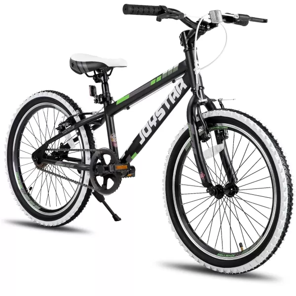 imageJOYSTAR Lubbock 20 24 Inch Kids Bike for Boys ampamp Girls Ages 712 Years Hardtail Mountain Bike for Kids with 1Speed7Speed Drivetrain White Wall Knobby Tires Kids BicycleBlack