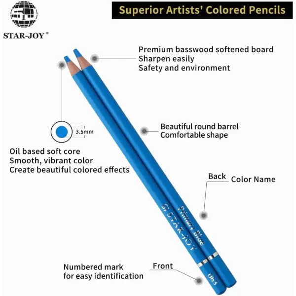 imageJOYSTAR Premier Colored Pencils for Adults Coloring Books Premium Artist Pencil Set 72Count Handmade Canvas Wrap Extra Accessories Included Holiday Gift Oil based Color Pencils