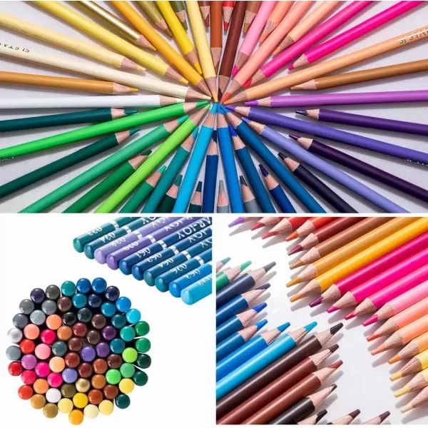 imageJOYSTAR Premier Colored Pencils for Adults Coloring Books Premium Artist Pencil Set 72Count Handmade Canvas Wrap Extra Accessories Included Holiday Gift Oil based Color Pencils