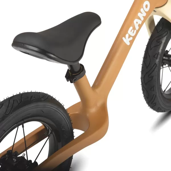 imageKEANO 12 Inch Kids Balance Bike for 26 Years Old Girls Boys Toddler Balance Bike 2 Year Old LightUp Wheels No Pedal Push Bicycle Adjustable Seat Lightweight Nylon Frame Multiple ColorsBrown