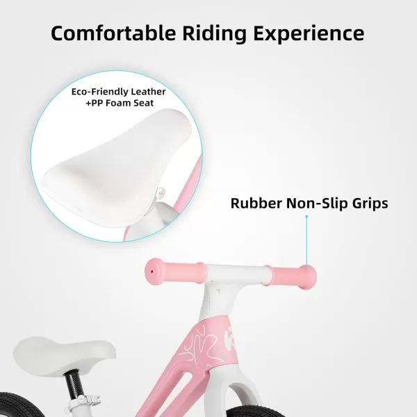 imageKEANO 12quot Foldable Balance Bike for 2 Year Old Girls ampamp Boys Toddler Balance Bicycle for Kids Ages 24 Months to 6 Years No Pedal Push Balance Bike Adjustable Seat ampamp FlatFree Tires Multiple ColorsPink