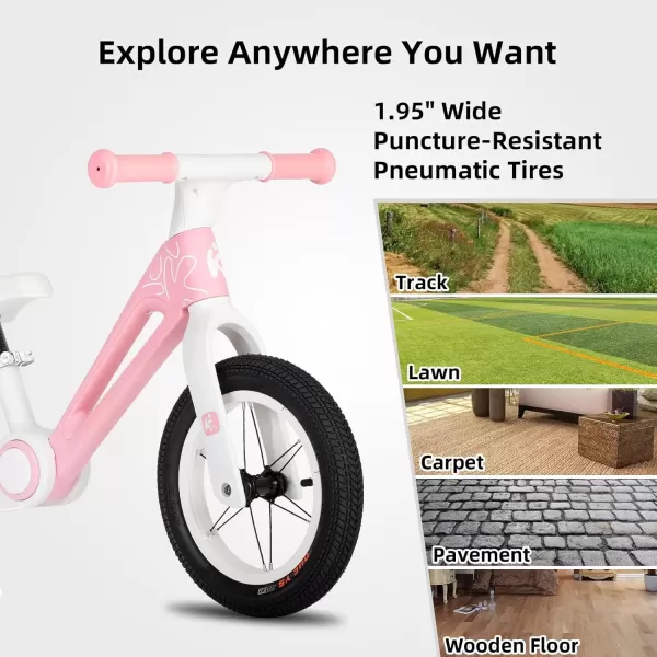 imageKEANO 12quot Foldable Balance Bike for 2 Year Old Girls ampamp Boys Toddler Balance Bicycle for Kids Ages 24 Months to 6 Years No Pedal Push Balance Bike Adjustable Seat ampamp FlatFree Tires Multiple ColorsPink