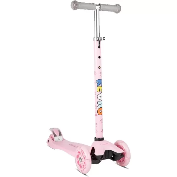 imageKEANO Kick Scooter for Boys ampamp Girls Ages 38 Kids and Toddler 3 Wheel Scooter with Light Up Wheels Adjustable Handlebars Rear Brake Wide Deck Kids ScooterPink