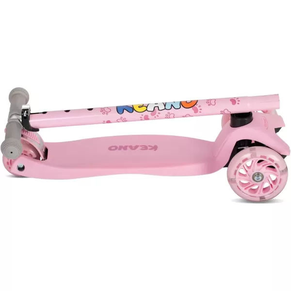 imageKEANO Kick Scooter for Boys ampamp Girls Ages 38 Kids and Toddler 3 Wheel Scooter with Light Up Wheels Adjustable Handlebars Rear Brake Wide Deck Kids ScooterPink
