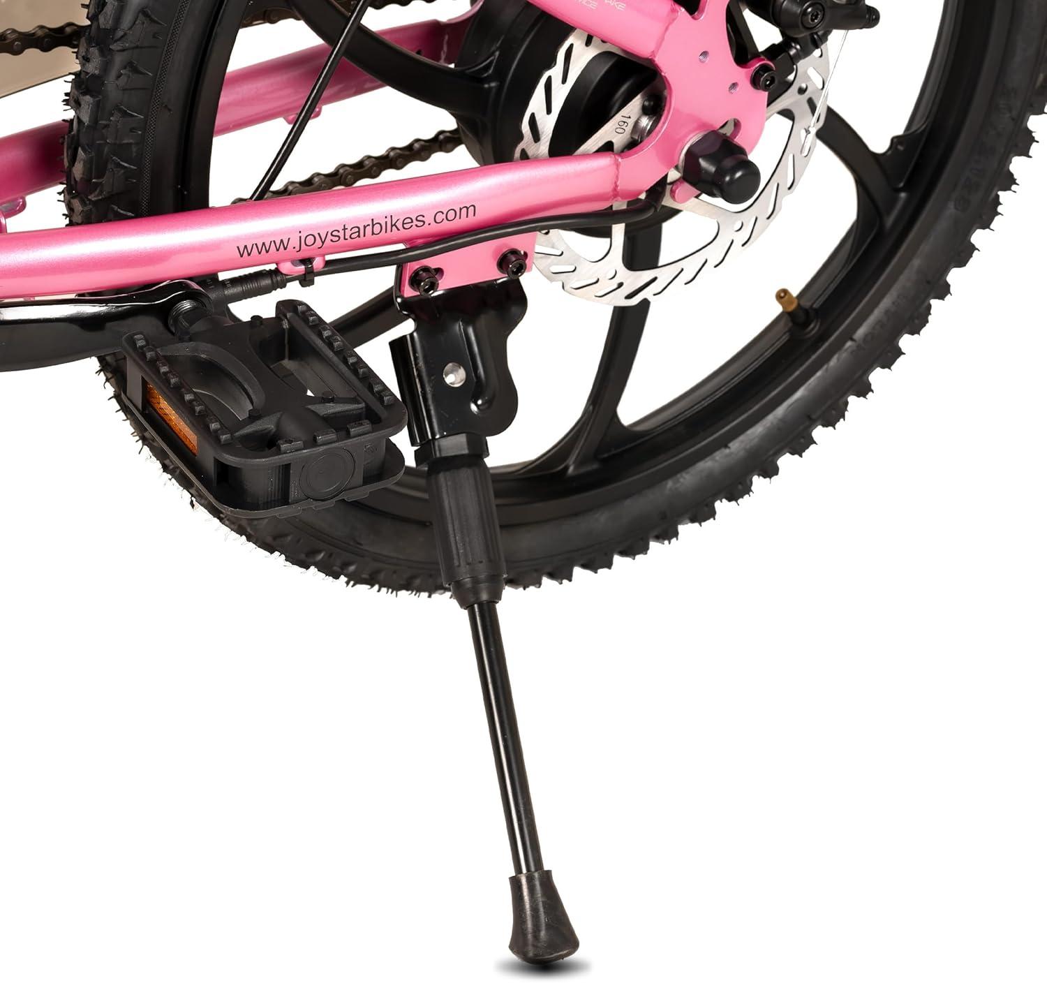 imageJOYSTAR Electric Bike for Kids Teens Ages 10 with 350W Brushless Motor 15 Miles 15MPH Electric Mountain Bicycle with Removable Battery Safe Mini Ebikes with Dual Disc Brakes Multiple ColorsPink