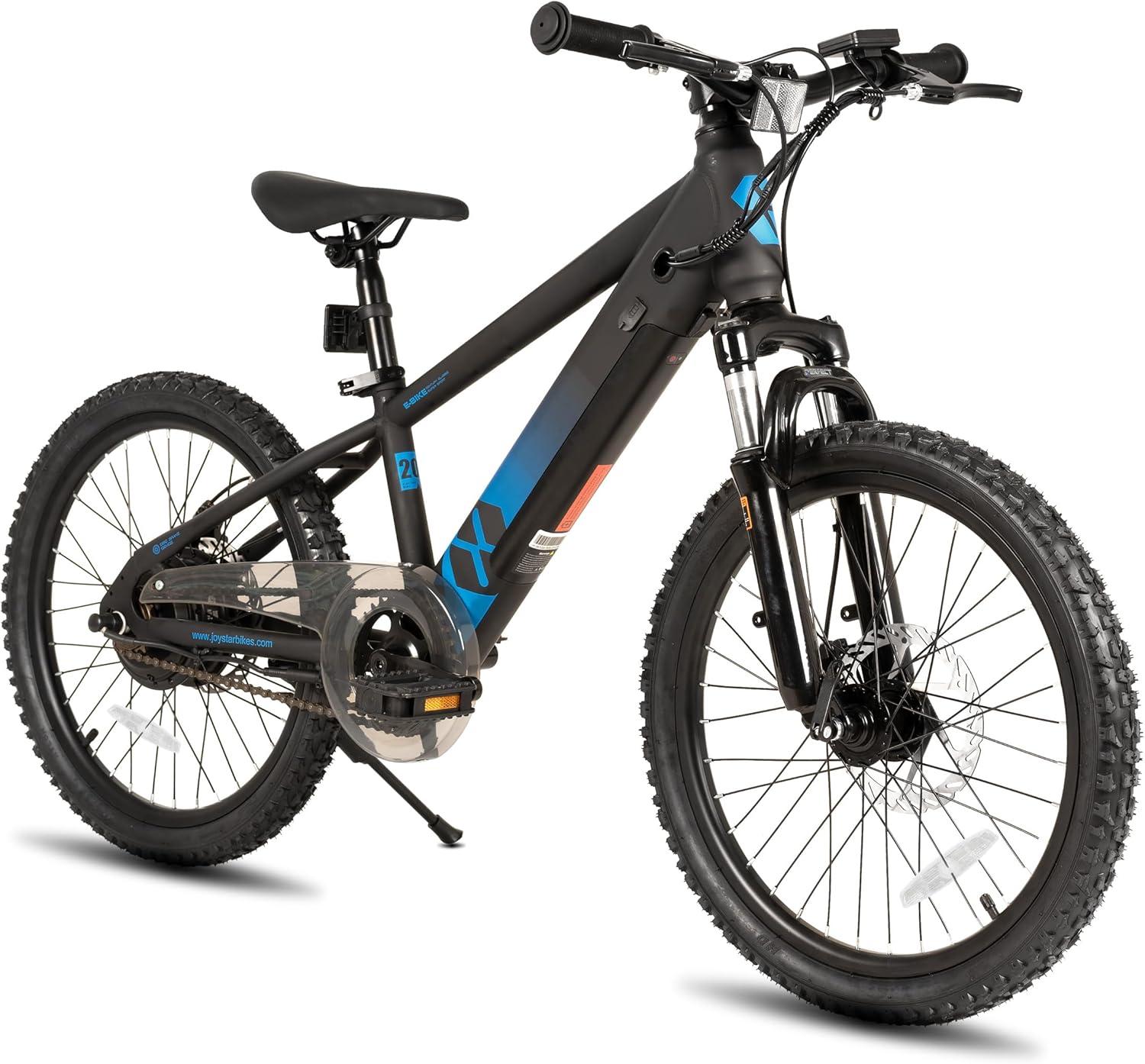 imageJOYSTAR Electric Bike for Kids Teens Ages 10 with 350W Brushless Motor 15 Miles 15MPH Electric Mountain Bicycle with Removable Battery Safe Mini Ebikes with Dual Disc Brakes Multiple ColorsBlack