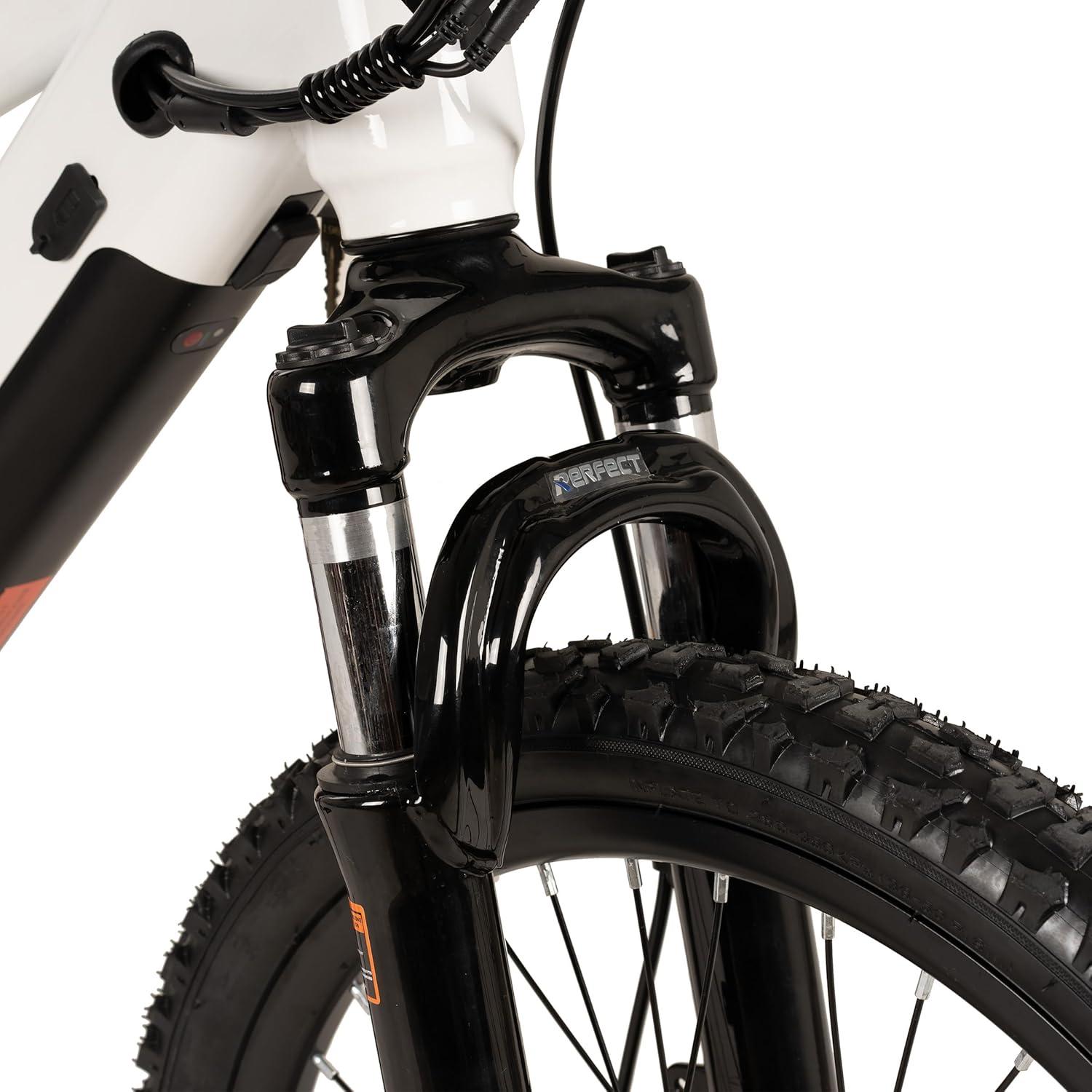 imageJOYSTAR Electric Bike for Kids Teens Ages 10 with 350W Brushless Motor 15 Miles 15MPH Electric Mountain Bicycle with Removable Battery Safe Mini Ebikes with Dual Disc Brakes Multiple ColorsWhite