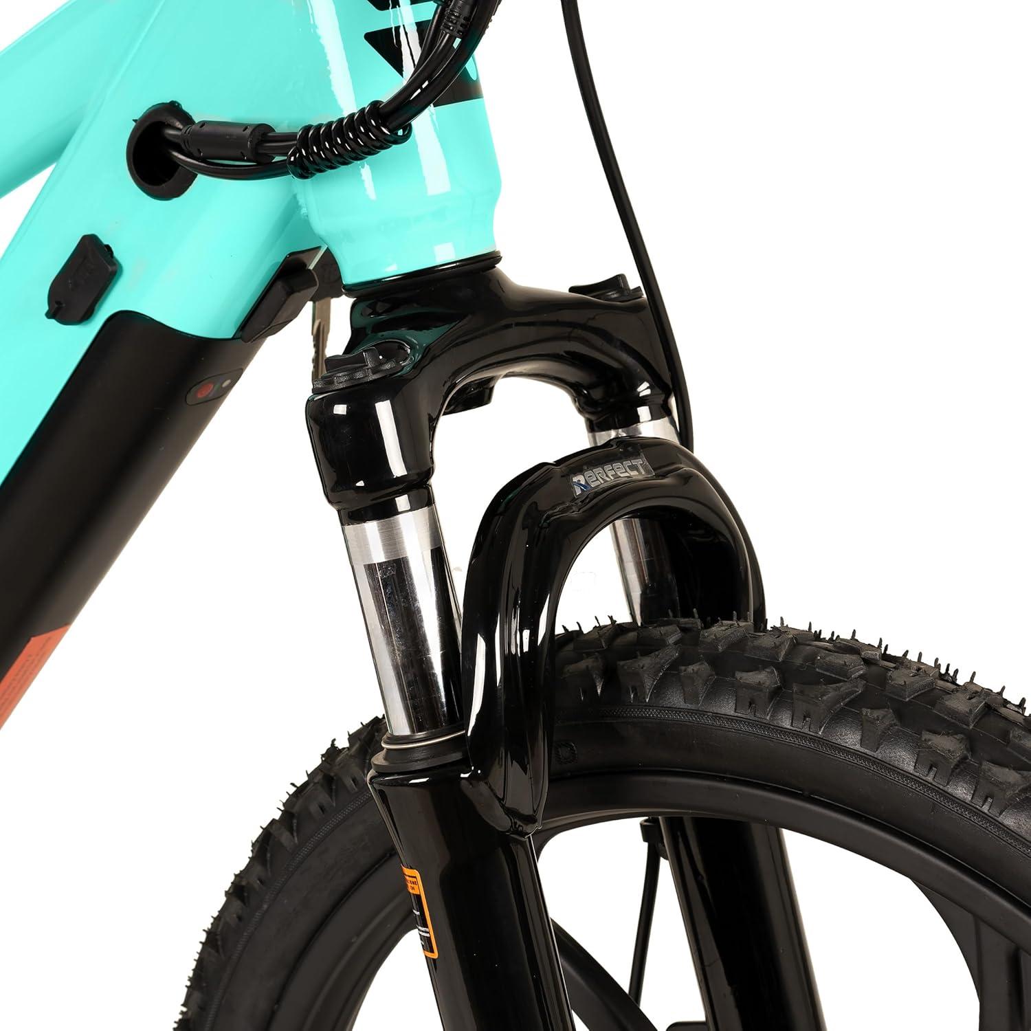 imageJOYSTAR Electric Bike for Kids Teens Ages 10 with 350W Brushless Motor 15 Miles 15MPH Electric Mountain Bicycle with Removable Battery Safe Mini Ebikes with Dual Disc Brakes Multiple ColorsGreen