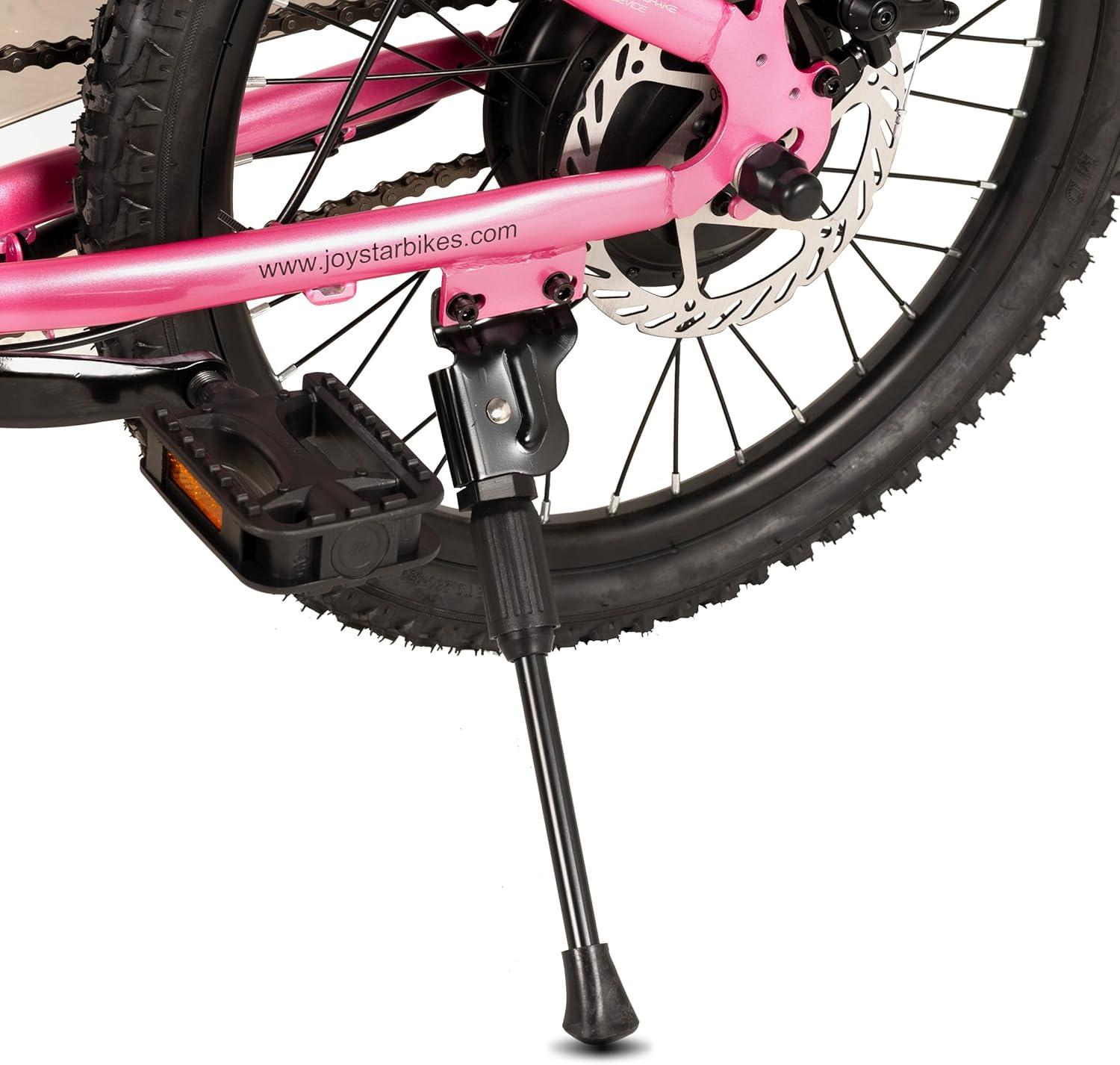 imageJOYSTAR Electric Bike for Kids Teens Ages 10 with 350W Brushless Motor 15 Miles 15MPH Electric Mountain Bicycle with Removable Battery Safe Mini Ebikes with Dual Disc Brakes Multiple ColorsPink