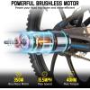 imageJOYSTAR Electric Bike for Kids Teens Ages 10 with 350W Brushless Motor 15 Miles 15MPH Electric Mountain Bicycle with Removable Battery Safe Mini Ebikes with Dual Disc Brakes Multiple ColorsBlack