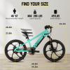 imageJOYSTAR Electric Bike for Kids Teens Ages 10 with 350W Brushless Motor 15 Miles 15MPH Electric Mountain Bicycle with Removable Battery Safe Mini Ebikes with Dual Disc Brakes Multiple ColorsGreen
