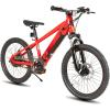 imageJOYSTAR Electric Bike for Kids Teens Ages 10 with 350W Brushless Motor 15 Miles 15MPH Electric Mountain Bicycle with Removable Battery Safe Mini Ebikes with Dual Disc Brakes Multiple ColorsRed