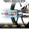 imageJOYSTAR Electric Bike for Kids Teens Ages 10 with 350W Brushless Motor 15 Miles 15MPH Electric Mountain Bicycle with Removable Battery Safe Mini Ebikes with Dual Disc Brakes Multiple ColorsWhite