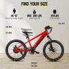 imageJOYSTAR Electric Bike for Kids Teens Ages 10 with 350W Brushless Motor 15 Miles 15MPH Electric Mountain Bicycle with Removable Battery Safe Mini Ebikes with Dual Disc Brakes Multiple ColorsRed