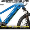 imageJOYSTAR Electric Bike for Kids Teens Ages 10 with 350W Brushless Motor 15 Miles 15MPH Electric Mountain Bicycle with Removable Battery Safe Mini Ebikes with Dual Disc Brakes Multiple ColorsBlue