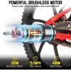 imageJOYSTAR Electric Bike for Kids Teens Ages 10 with 350W Brushless Motor 15 Miles 15MPH Electric Mountain Bicycle with Removable Battery Safe Mini Ebikes with Dual Disc Brakes Multiple ColorsRed