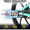 imageJOYSTAR Electric Bike for Kids Teens Ages 10 with 350W Brushless Motor 15 Miles 15MPH Electric Mountain Bicycle with Removable Battery Safe Mini Ebikes with Dual Disc Brakes Multiple ColorsGreen