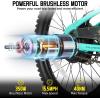imageJOYSTAR Electric Bike for Kids Teens Ages 10 with 350W Brushless Motor 15 Miles 15MPH Electric Mountain Bicycle with Removable Battery Safe Mini Ebikes with Dual Disc Brakes Multiple ColorsGreen
