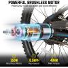 imageJOYSTAR Electric Bike for Kids Teens Ages 10 with 350W Brushless Motor 15 Miles 15MPH Electric Mountain Bicycle with Removable Battery Safe Mini Ebikes with Dual Disc Brakes Multiple ColorsBlack