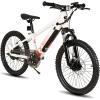 imageJOYSTAR Electric Bike for Kids Teens Ages 10 with 350W Brushless Motor 15 Miles 15MPH Electric Mountain Bicycle with Removable Battery Safe Mini Ebikes with Dual Disc Brakes Multiple ColorsWhite