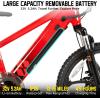 imageJOYSTAR Electric Bike for Kids Teens Ages 10 with 350W Brushless Motor 15 Miles 15MPH Electric Mountain Bicycle with Removable Battery Safe Mini Ebikes with Dual Disc Brakes Multiple ColorsRed