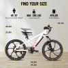 imageJOYSTAR Electric Bike for Kids Teens Ages 10 with 350W Brushless Motor 15 Miles 15MPH Electric Mountain Bicycle with Removable Battery Safe Mini Ebikes with Dual Disc Brakes Multiple ColorsWhite