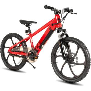 imageJOYSTAR Electric Bike for Kids Teens Ages 10 with 350W Brushless Motor 15 Miles 15MPH Electric Mountain Bicycle with Removable Battery Safe Mini Ebikes with Dual Disc Brakes Multiple ColorsRed