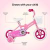 imageJOYSTAR 10 ampamp 12 Inch Kids Bike for Boys and Girls Ages 14 Years Toddler Bike with Training Wheels ampamp Basket Detachable Parent Push Handle Kids Pedal Bike Multiple ColorsPink