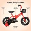 imageJOYSTAR 10 ampamp 12 Inch Kids Bike for Boys and Girls Ages 14 Years Toddler Bike with Training Wheels ampamp Basket Detachable Parent Push Handle Kids Pedal Bike Multiple ColorsRed