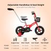 imageJOYSTAR 10 ampamp 12 Inch Kids Bike for Boys and Girls Ages 14 Years Toddler Bike with Training Wheels ampamp Basket Detachable Parent Push Handle Kids Pedal Bike Multiple ColorsRed
