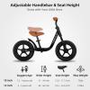 imageJOYSTAR 10quot12quot Toddler Balance Bike for Girls ampamp Boys Ages 18 Months to 5 Years Kids Push Bike with Footrest ampamp Adjustable Seat Height First Birthday Gifts for 25 Boys GirlsBlack