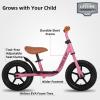 imageJOYSTAR 10quot12quot Toddler Balance Bike for Girls ampamp Boys Ages 18 Months to 5 Years Kids Push Bike with Footrest ampamp Adjustable Seat Height First Birthday Gifts for 25 Boys GirlsPink