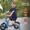 imageJOYSTAR 10quot12quot Toddler Balance Bike for Girls ampamp Boys Ages 18 Months to 5 Years Kids Push Bike with Footrest ampamp Adjustable Seat Height First Birthday Gifts for 25 Boys GirlsBlue