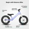 imageJOYSTAR 12 Inch Balance Bike for 18months 2 3 4 and 5 Years Old Boys and Girls Lightweight Push Bike with Adjustable Handlebar and Seat Gift Bike for 25 Boys GirlsSanfordPurple