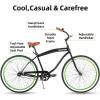 imageJOYSTAR 20quot 24quot 26quot Beach Cruiser Bike for Girls Boys Mens and Womens Single Speed Kids Cruiser Bikes with Coaster Brake Multiple ColorsBlack Green