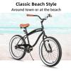 imageJOYSTAR 20quot 24quot 26quot Beach Cruiser Bike for Girls Boys Mens and Womens Single Speed Kids Cruiser Bikes with Coaster Brake Multiple ColorsBlack Gray
