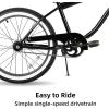 imageJOYSTAR 20quot 24quot 26quot Beach Cruiser Bike for Girls Boys Mens and Womens Single Speed Kids Cruiser Bikes with Coaster Brake Multiple ColorsBlack Gray
