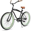 imageJOYSTAR 20quot 24quot 26quot Beach Cruiser Bike for Girls Boys Mens and Womens Single Speed Kids Cruiser Bikes with Coaster Brake Multiple ColorsBlack Green