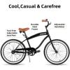 imageJOYSTAR 20quot 24quot 26quot Beach Cruiser Bike for Girls Boys Mens and Womens Single Speed Kids Cruiser Bikes with Coaster Brake Multiple ColorsBlack Gray